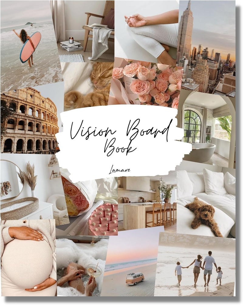 Lamare Vision Board Book - 1000+ Aesthetic Vision Board Images & Motivational Quotes, Vision Board Supplies, Vision Board Kit, Collage Book for Manifestation, Self Care & Goal Setting - Image 1